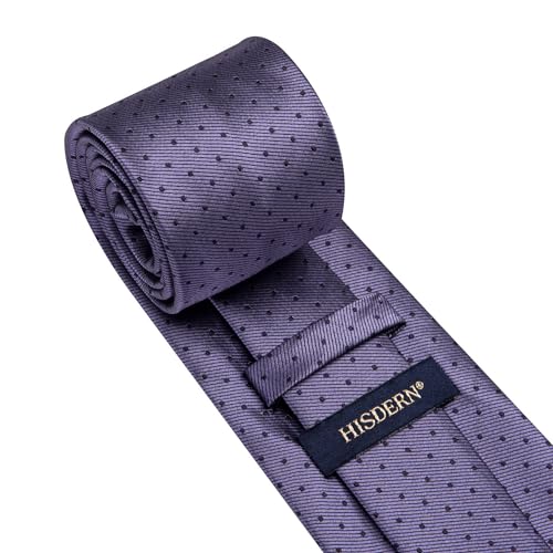 Image of HISDERN Ties for Men Plaid Checkered Tie with Pocket Square Woven Business Formal Necktie Handkerchief Set Wedding Party