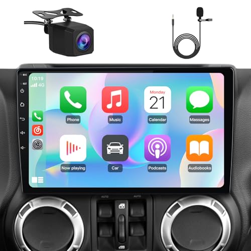 Car Radio Stereo Upgrade for Jeep Wrangler JK 2007-2018 Dodge Ram Android 13 with Wireless CarPlay Android Auto