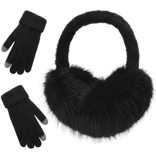 TOBEHIGHER Winter Ear muffs Faux Fur Warm Earmuffs Cute Foldable Outdoor Ear Warmers For Women Girls