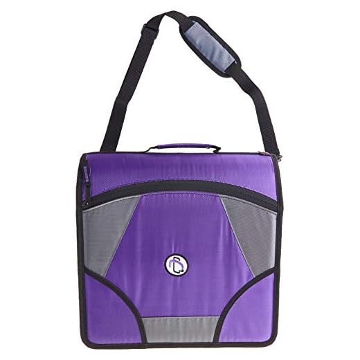 Case-it King Sized Zip Tab 4-Inch D-Ring Zipper Binder with 5-Tab File Folder, Purple, D-186-PUR-18