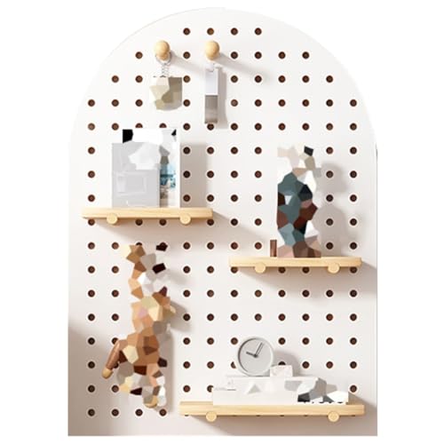 Wandmontiertes Stecktafel-Kombinationsset mit Holzstab, vielseitiges Aufbewahrungsregal für Garage, Werkstatt und Heimorganisation, langlebiges perforiertes Holzbrett