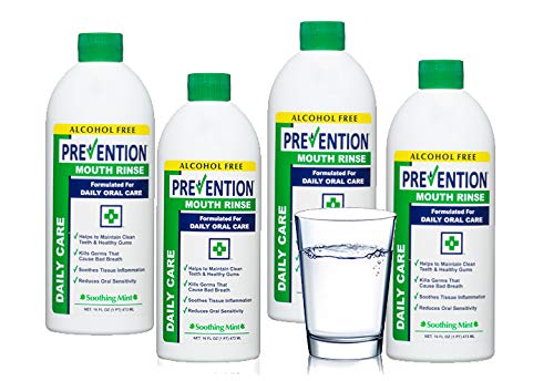 Prevention Daily Care Mouthwash Alcohol-Free | Value 4 Pack (4 for The Price of 3) , Gentle Hydrogen Peroxide Mouthwash, The Original Alcohol Free Mouthwash