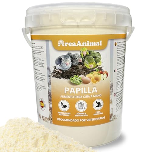 AreaAnimal - Papilla Pajaros 800G, Papilla Agapornis, Papilla para Jilgueros y Ninfas Papilleras, Alimento para Aves de Cualquier Tipo, Comida Agapornis, Comida Canarios... en Fase de Embuche