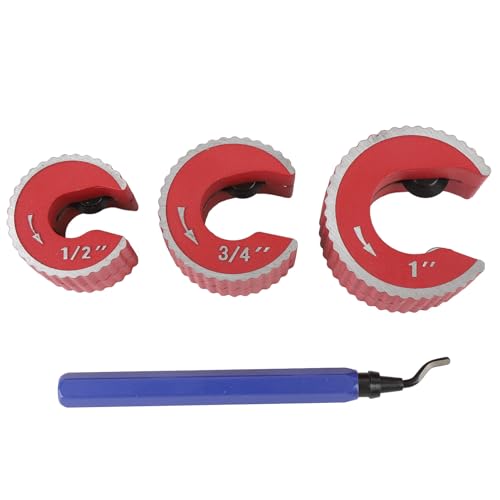 Xiuganpo Copper Tubing Cutter Set, Pipe Cutter Tool with 1/2in 3/4in 1in Cutters for Automobile Brake Lines Cooling Lines and Car Mechanic