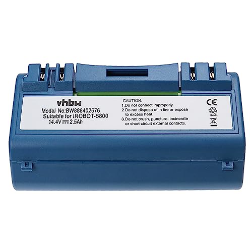 vhbw Batterie Compatible avec iRobot Scooba 330, 340, 390, 5800, 350, 380, 385, 5832, 5806, 34001 Robot électroménager Bleu (2500mAh, 14,4V, NiMH)