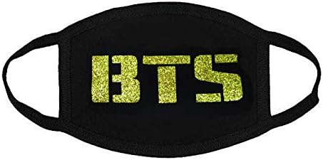 Kpop BTS Fashion Cotton Mask Black Anti Dust Face Mouth Mask (Gold)