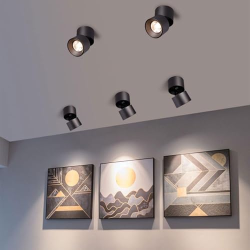 Image of Groeien 18W LED |360Rotatable Surface Light | COB Black Body Cylindrical Surface Light for Living Room, Corridor, Kitchen, Home, Office, Showroom, Indoor & Outdoor Lighting(Warm White)