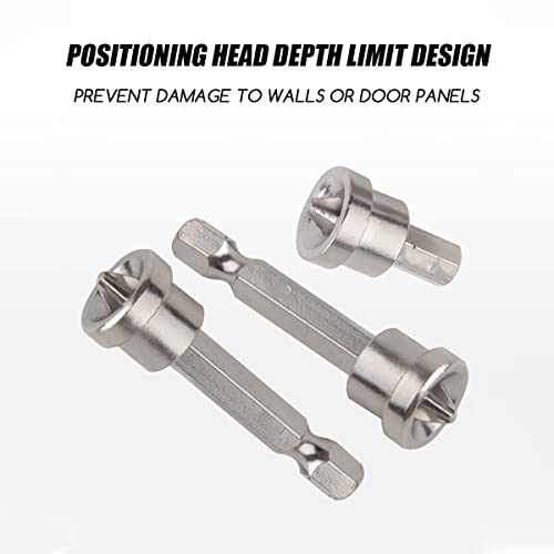 6Pcs Magnetic Positioning Screwdriver Bits, Woodworking Screw Hex Shank Positioning Bit Batch Head, Magnetic Anti-Slip Drill Bits Set (Silver) #TOP6