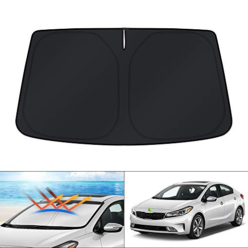 Image of KUST Windshield Sun Shade for Kia Forte 2014 2015 2016 2017 2018 Accessories Custom Fit Window Shade Sun Visor Protector Foldable Blocks UV Rays Keep Your Car Cooler
