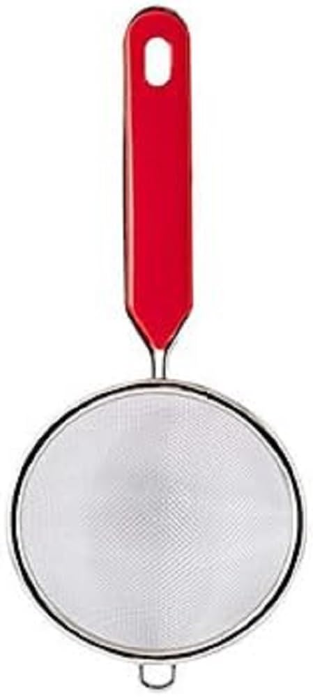 Home Strainer, Stainless Steel, Red, 24 x 10 x 4.5 cm