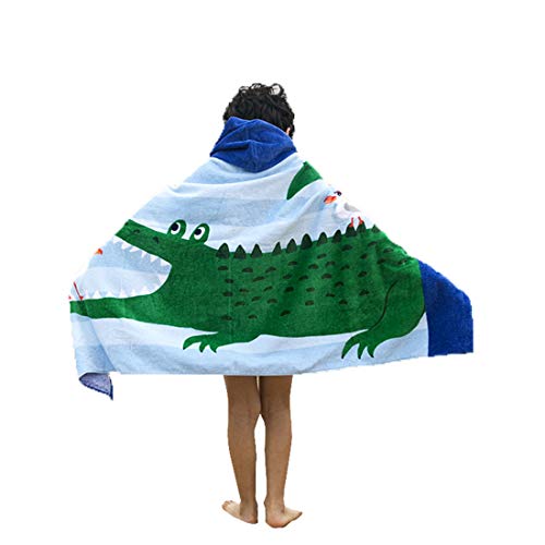Hooded Handdoek voor Kinderen Ymwave Jongens Meisjes Cartoon Patroon Badhanddoek Beach Handdoek Zwembad, 100% Katoen, 127 * 76cm 127 * 76cm Crocodile1