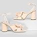 MUCCCUTE Women's Bow Knot Heeled Sandals Ankle Buckle Strap Chunky Heeled Open-toe Comfortable Wedding Party Fashion Heeled