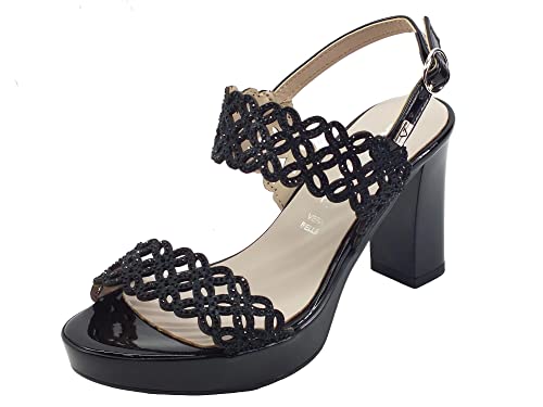 Valleverde Sandalo Donna 45380 in Pelle Nero Una