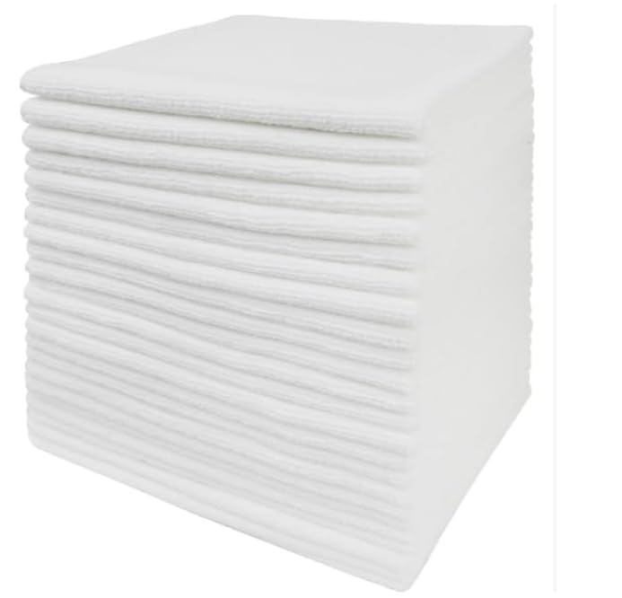 Professional Extra-Thick Microfiber Cleaning Cloth 72 Pack White 300 GSM 16in x 16in