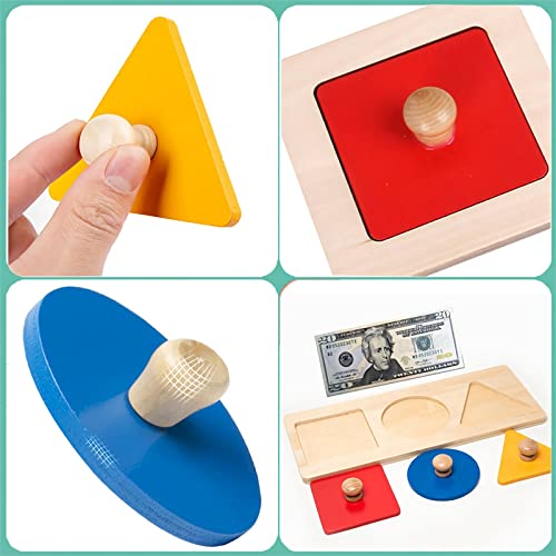 Montessori Toys First Shape Peg Puzzles Jumbo Knob Wooden Baby Puzzles 18+ Months Old Toddlers Kids Boys Girls Shape Sorter And Color Stacker Preschool Wood Gifts Educational Learning Toys Ages 1-3 #TOP2