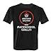 Fashionalarm Herren T-Shirt - Abstand halten - Der Patenonkel grillt | Fun Shirt lustige Spruch Geburtstag Geschenk Idee Pate Grill Party Grillen, Farbe:schwarz;Größe:M