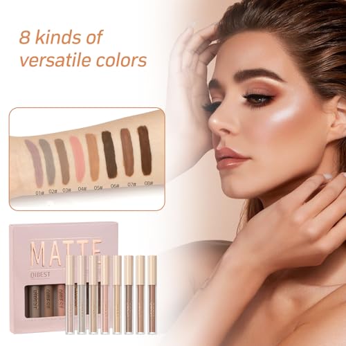 Bezavea Eyeshadow, Matte Liquid Eyeshadow Set, 8 Colors liquid Eyeshadow, Smoothing Natrual Makeup Eyeshadow, Eyeshadow Cream Long Lasting Quick Drying Eye Shadow Make up Kits for christmas (Set A) - Image 7