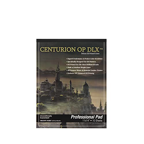 Centurion Deluxe Oil Primed Linen Pad (11x14 in - 6 Pack) 10 Sheets per Pad –11 oz. No Bleed Pages, Lightweight, Easy to Travel Canvas Pad - Art Pad for Plein Air Painting
