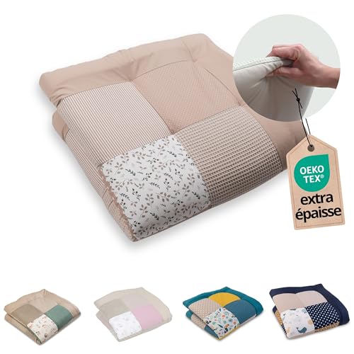 ULLENBOOM Tapis d'Éveil pour Bébé 100x100 cm - 100% OEKO-TEX, Épais et Rembourré - Idéal pour Jeux, Motricité et Sol Enfant
