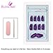 False Nails Bling Art Almond Fake Stiletto Gel Purple Glitter 24 Long Tips Glue
