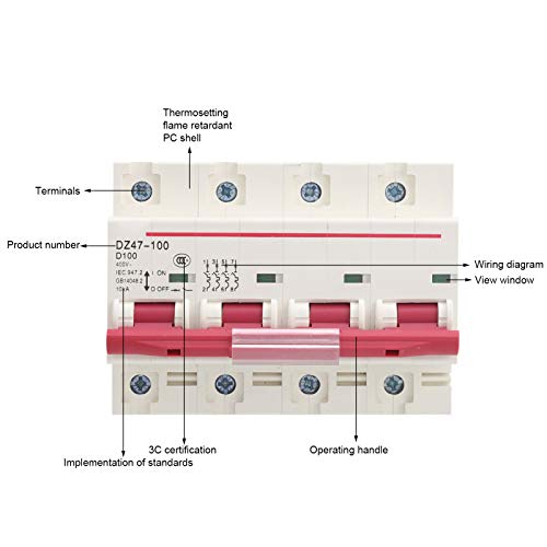 Disjoncteur durable de type D 100A efficace contre les fuites électriques