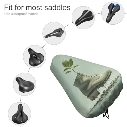 Cubierta para asiento de bicicleta Shoes and Green Buds, poliéster, cojín lavable con ajuste de tamaño mediante hebilla y cierre de cuerda, suave para mayor comodidad para ciclistas urbanos miniatura 3