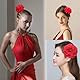 KSJEHW 2 Stücke Chiffon Blumen Blütenblatt Haar Clip Barrettes Zubehör Alligator Clip Mädchen Headwear Kopfschmuck Blume Mädchen Frauen Party Strand Hochzeit Hawaiian Flowers Haarclip(Rot