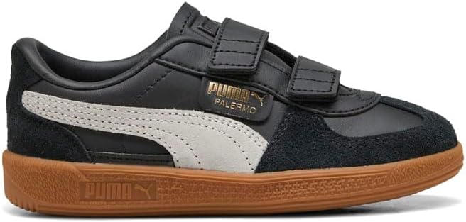 PUMA Kids Boys Palermo Leather V Slip On Sneakers Shoes Casual - White