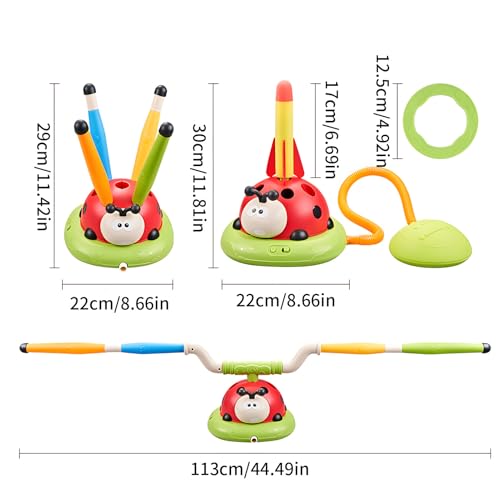 Juegos de jardín para niños con aros de lanzamiento y mariquita saltarina 6