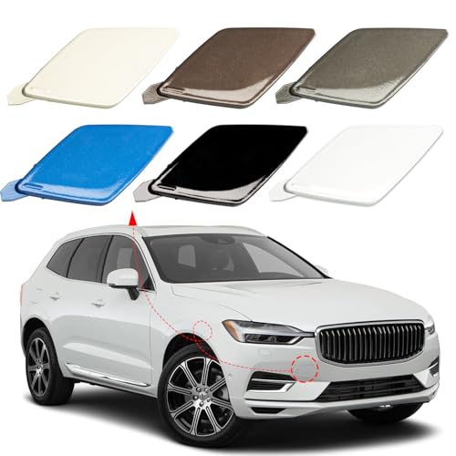 Front Bumper Tow Hook Cover Towing Eye Cap Fit for VOLVO XC60 2018 2019 2020 2021 39846406 398464065 31425165 (White, right passenger side) Xinpinsai