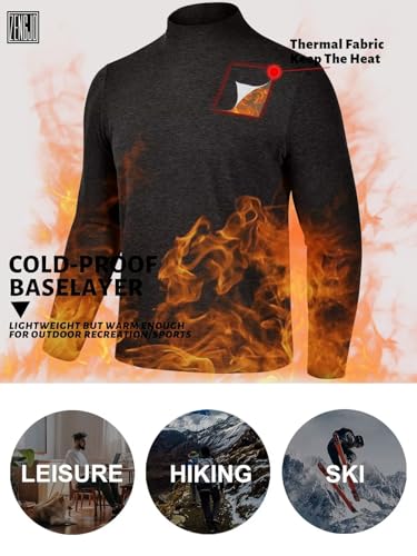 Zengjo Mock Turtleneck Thermal Undershirt Mens Long Sleeve Baselayer Shirts3