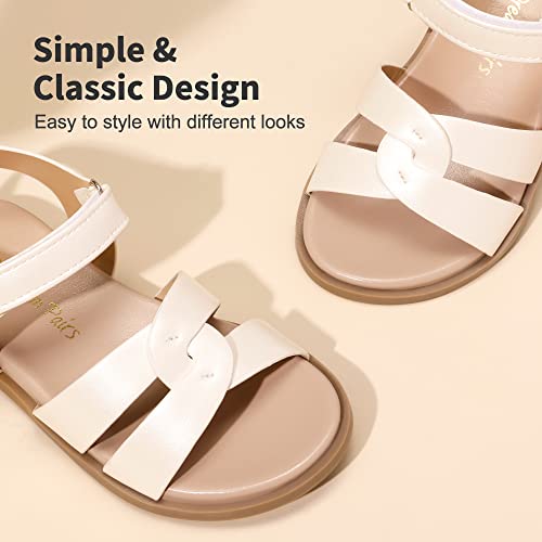 Image of DREAM PAIRS Girls Sandals Open Toe Princess Flat Sandals Strappy Summer Shoes Toddler /Little Kid