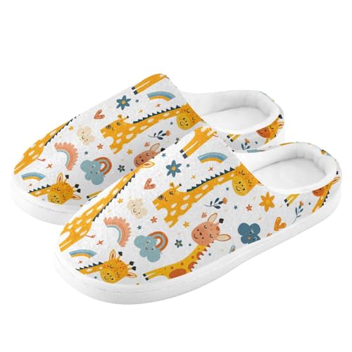 Womens Men's Cute Giraffe Slippers,Memory Foam Slippers for Home,Bedroom Slippers Fluffy Fuzzy Slippers House Shoes for Women Men 213442614