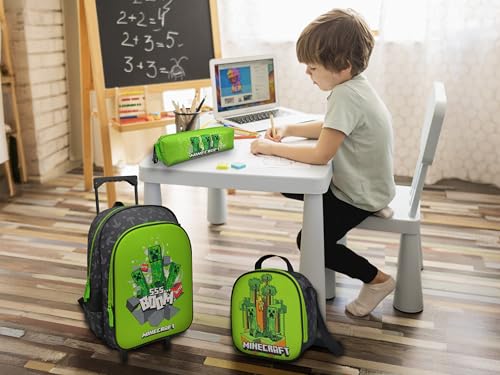 Set trolley Minecraft 3 pièces couleur verte avec boîte à lunch officielle - 5