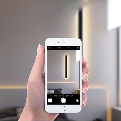 Aplique de pared LED de 80cm regulable en color negro para interior 7