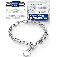 Collare Alto Per Cani In Acciaio Cromato - Maglia Ritorta, Misura L, 51cm