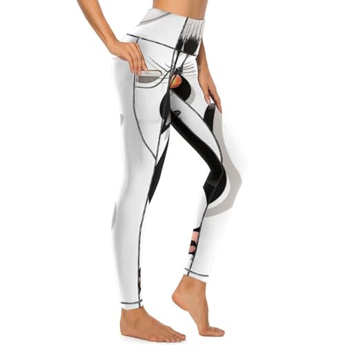 Legging yoga chat noir extensible taille haute taille S - 4