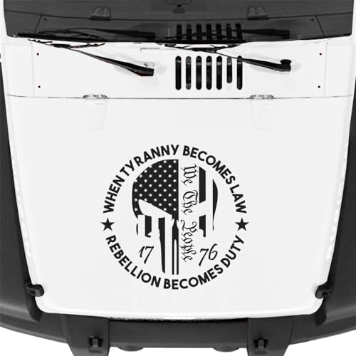 Image of 1776 We The People Vinyl Car Decal US Flag Skull Patriotic
