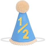 DRESHOW Chapeau 1/2 Bebe Anniversaire Chapeau Demi Anniversaire Bebe 6 Mois de Gâteau Smash Photo Props Couvre Chef Décor pour Filles Garçons