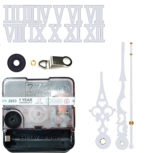Image of 12 Pcs Arabic Mirrored Acrylic Numerals Movement Machine 22mm for Wood Resin Marble Clock Fancy Needles Pack 1 (White D4)