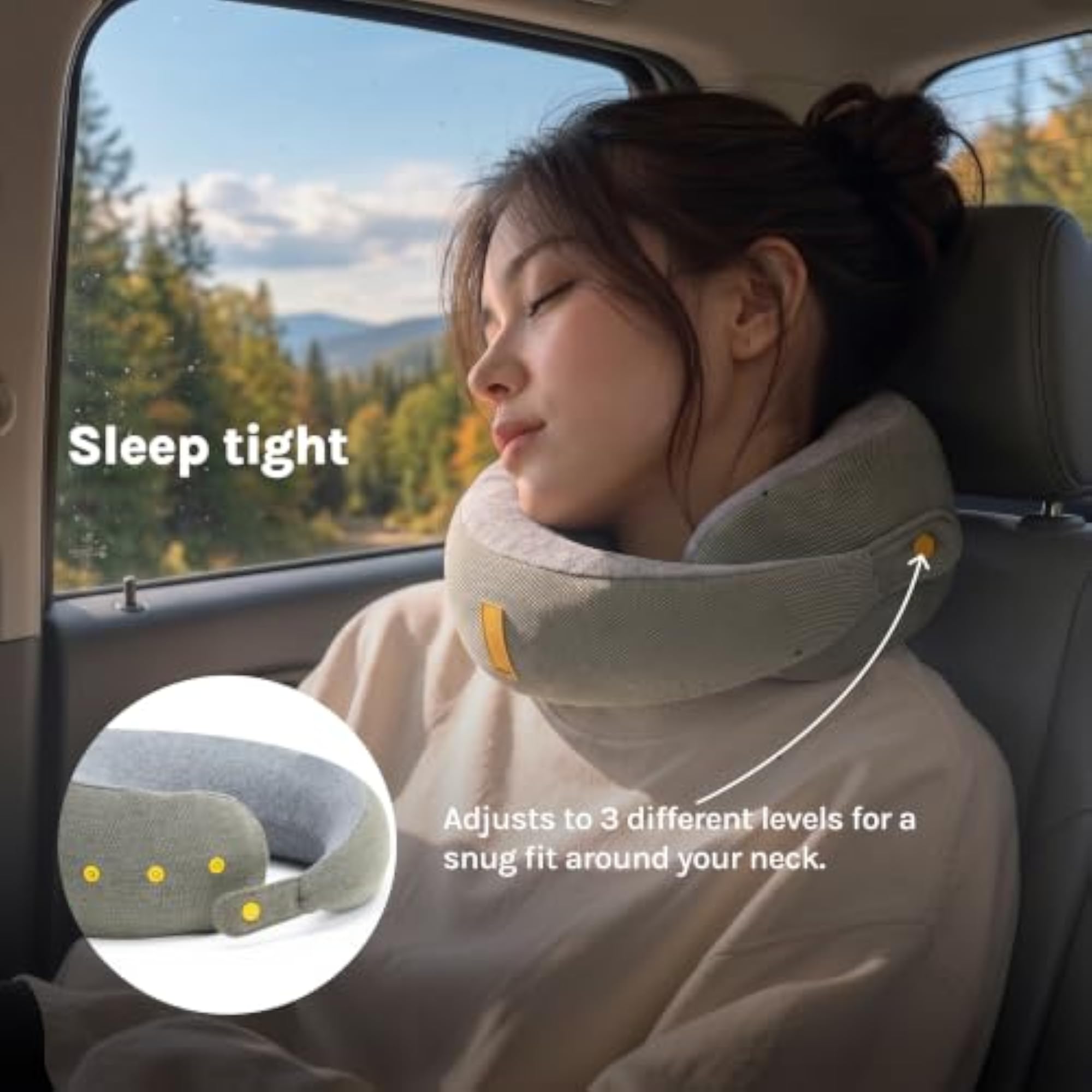 Travel Neck Pillow with Cover for Neck Support