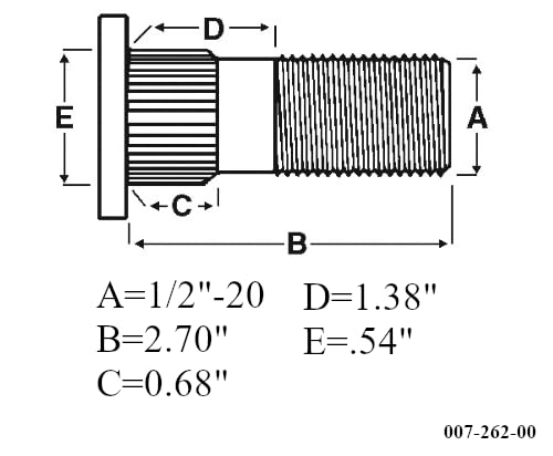 Everything for trailers, RVs and trucks and more - 6x Press-in Wheel Studs 1/2