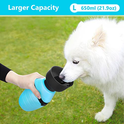 Pecute Dog Water Bottle Portable (17oz/22oz), 2 in 1 Foldable Dog Travel Water Bottle, Leak-Proof Dog Water Dispenser… - Image 4