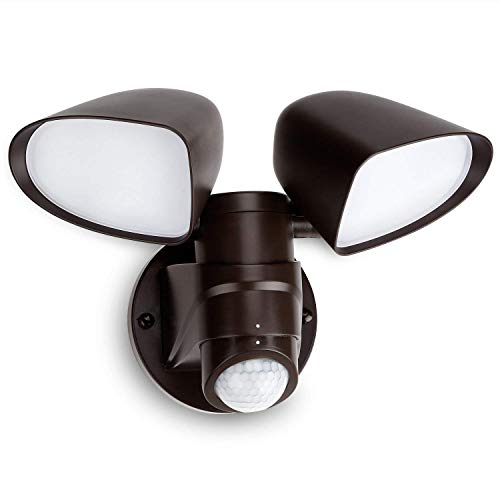 LEONLITE Dual-Head LED Outdoor Security Light, Ultra-Bright 1400lm Motion Activated Floodlight, 16W, 5000K Daylight, ETL-Listed Weatherproof Area Lighting for Yard, Porch, Garden, Garage