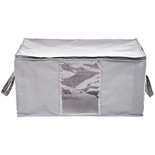 Amazon Basics Canvas Closet Storage Bag with Window and Handles - 23.6 x 17.7 x 11.3 Inches, Gray - Image 3