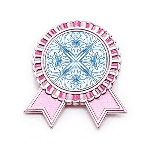 Broche badge bleue style Talavera en métal de taille moyenne