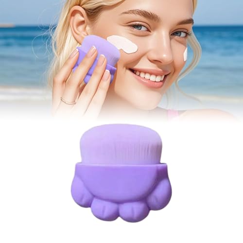 Sunscreen Applicator - Cute Cat Paw Design Sunscreen Brush With Protective Cover, Sun Lotion Sunscreen Applicator for Kids &amp; Adults, Beach Vacation Essential for Sun Protection (Purple)
