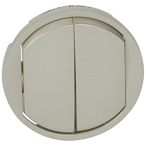 Legrand 068302 Enjoliveur Large Céliane pour Double Interrupteur, Va-et-vient ou Poussoir, Finition Titane