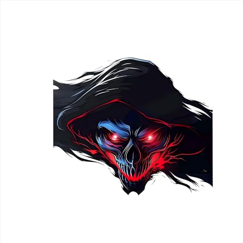Image of 2Pcs Halloween 3D Skull Car Decals, Decorative Sticker for Truck Trailer SUV, Any Smooth Surface (E)