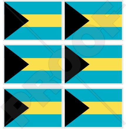 BAHAMAS Drapeau du Commonwealth des Bahamas, 40mm Vinyle Autocollants, x6 Stickers